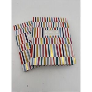 2 Threshold 240-Page College Ruled Journal Notebook Colorful Split Stripes NEW